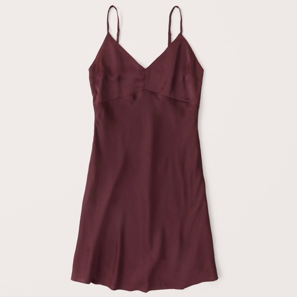 Abercrombie & Fitch Dresses & Skirts - Abercrombie & Fitch Satin Slip Mini Dress; color Maroon; size XS